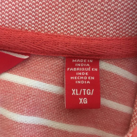 Izod Polo Shirt Mens XL Golf PInk White Stripe Short Sleeve Logo 100% Cotton - Picture 5 of 16